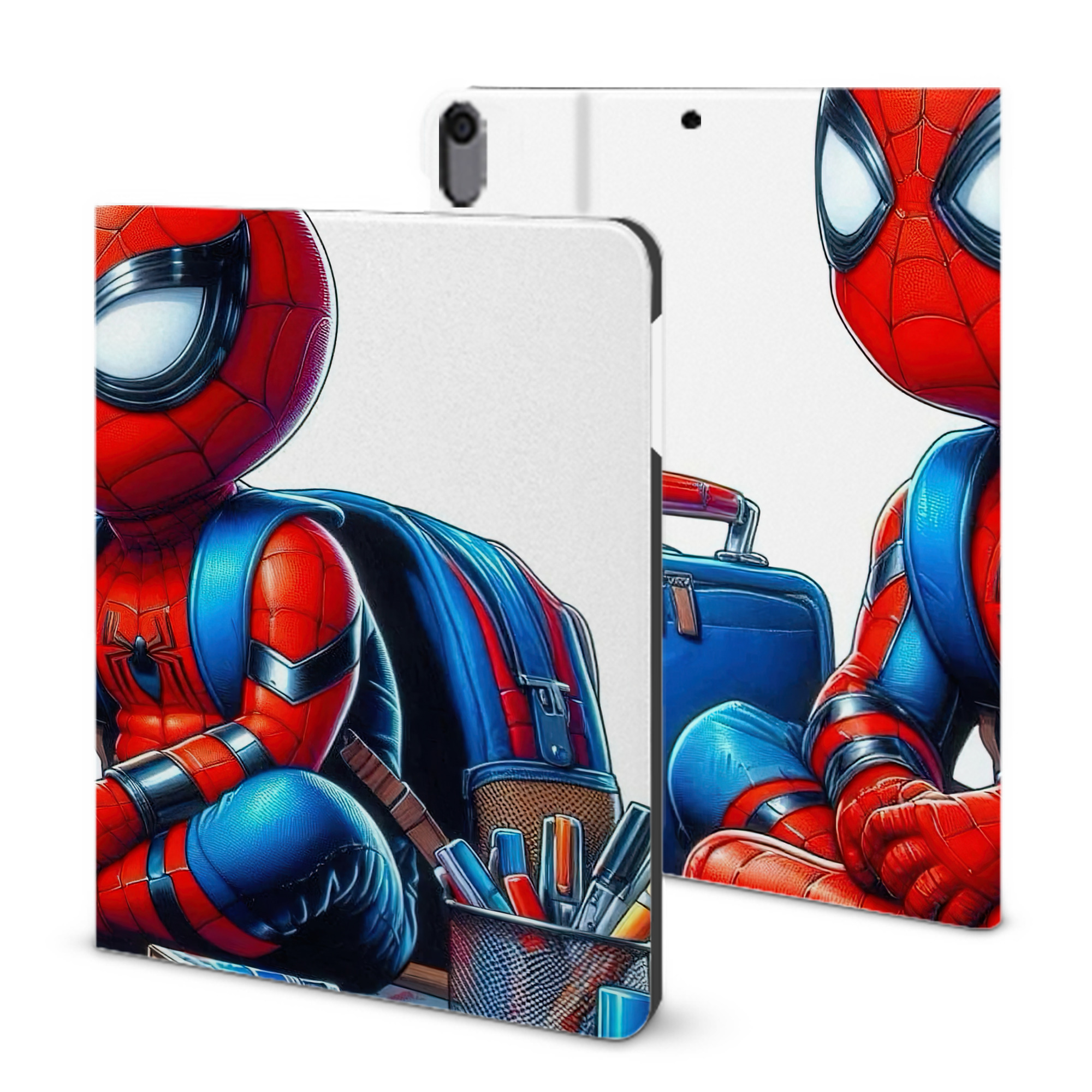 （画像用） Spider Man スパイダーマン IPad ケース ブック型 PUレザー TPU 耐衝撃 軽量 薄型 ペン収納なし 全面保護 IPad 各モデル対応
